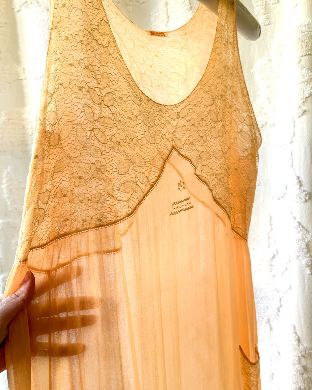 vintage silk dresses for sale 1920s Apricot Silk Dress | XS