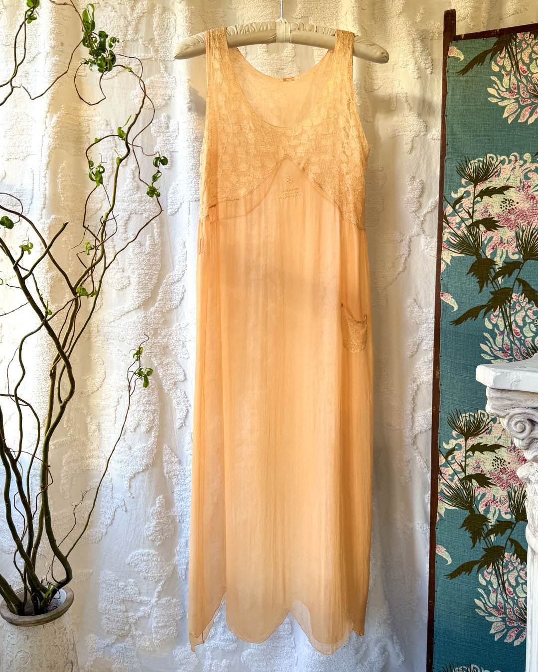 1920s Apricot Silk Dress | XS 1920s Apricot Silk Dress | XS