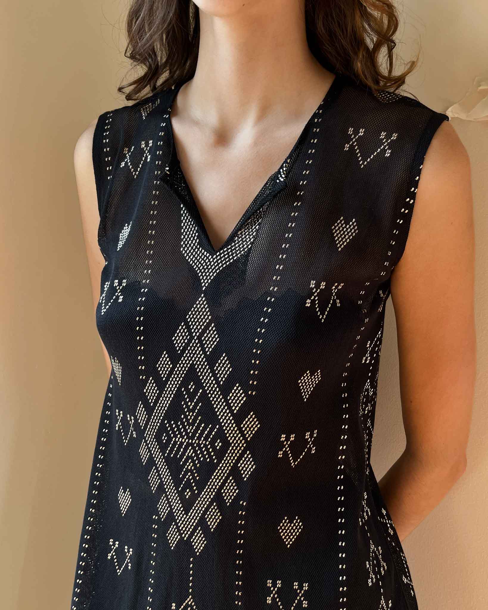 20s Black Assuit Dress | S