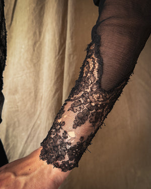 20s Black Lace Gown | M
