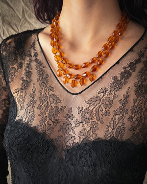 20s Black Lace Gown | M