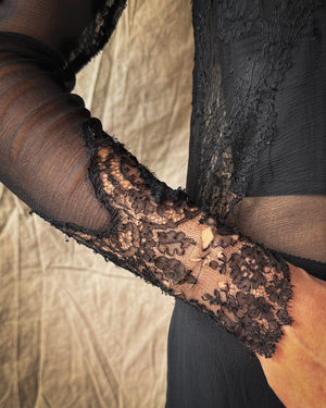 20s Black Lace Gown | M