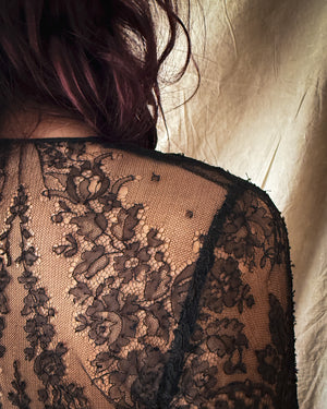 20s Black Lace Gown | M
