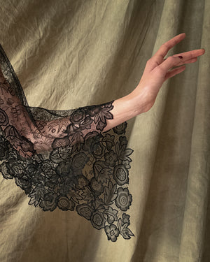 20s Sheer Lace Dress | S