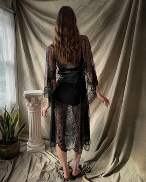 20s Sheer Lace Dress | S