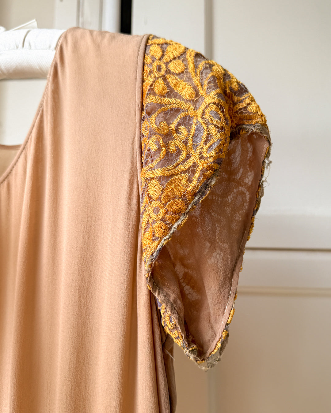 20s Brown Silk Dress | S