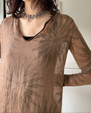 20s Sheer Metallic Tunic | S