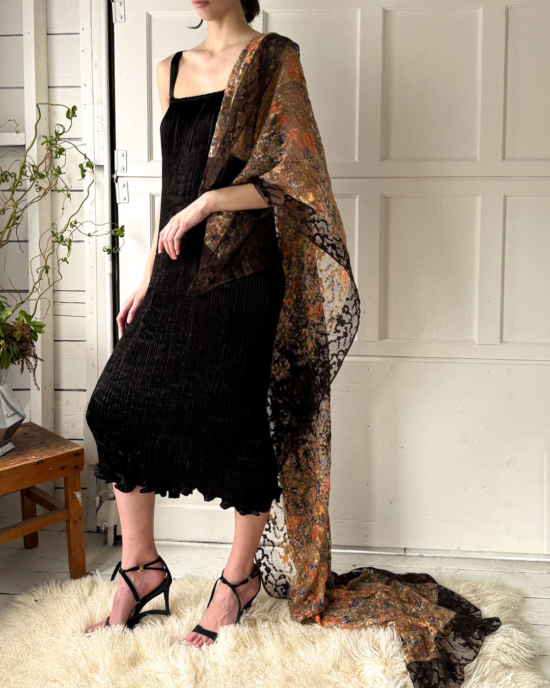 20s Printed Devoré Silk Velvet Shawl