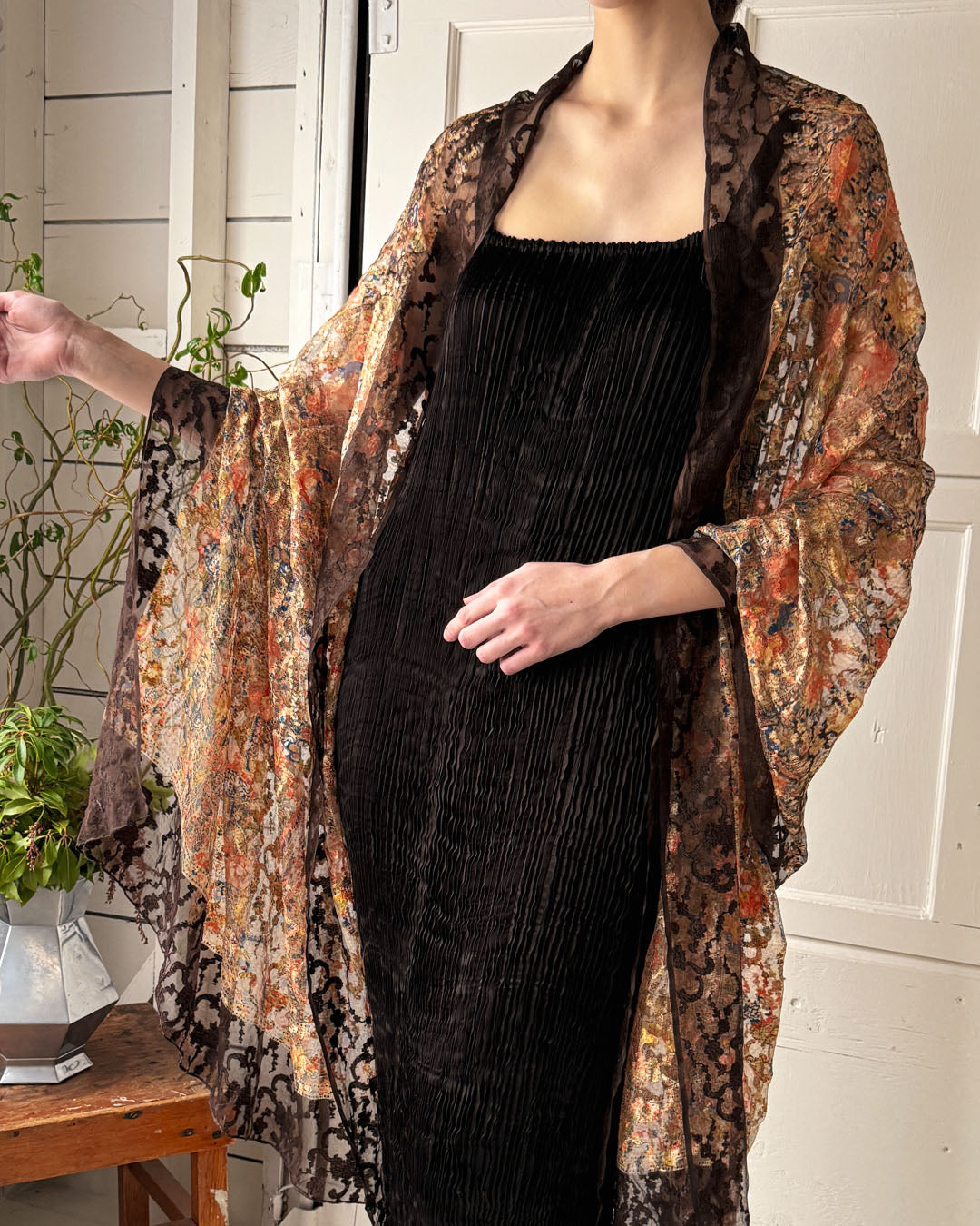 20s Printed Devoré Silk Velvet Shawl