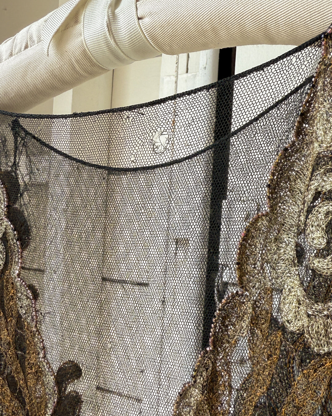 20s Beaded Silk Dress | M