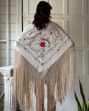 20s Bird of Paradise Silk Shawl