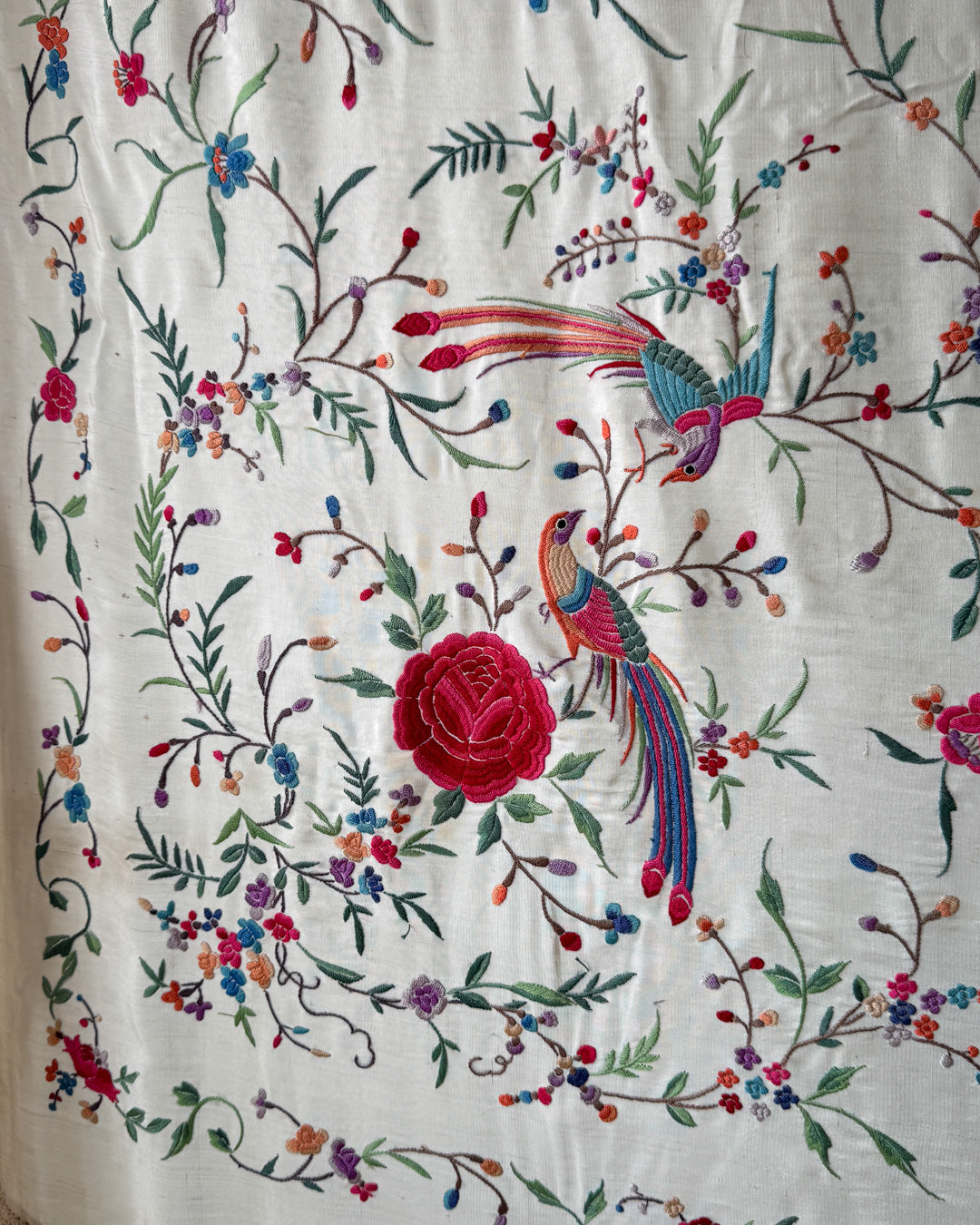 20s Bird of Paradise Silk Shawl