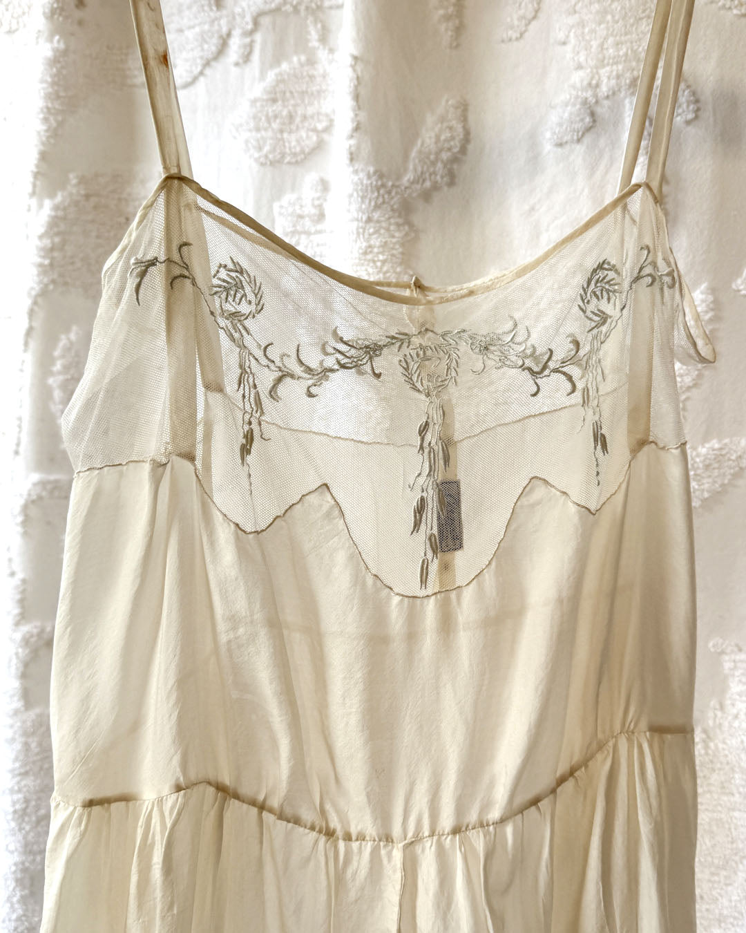 20s-30s Ivory Silk Step In Romper | XS