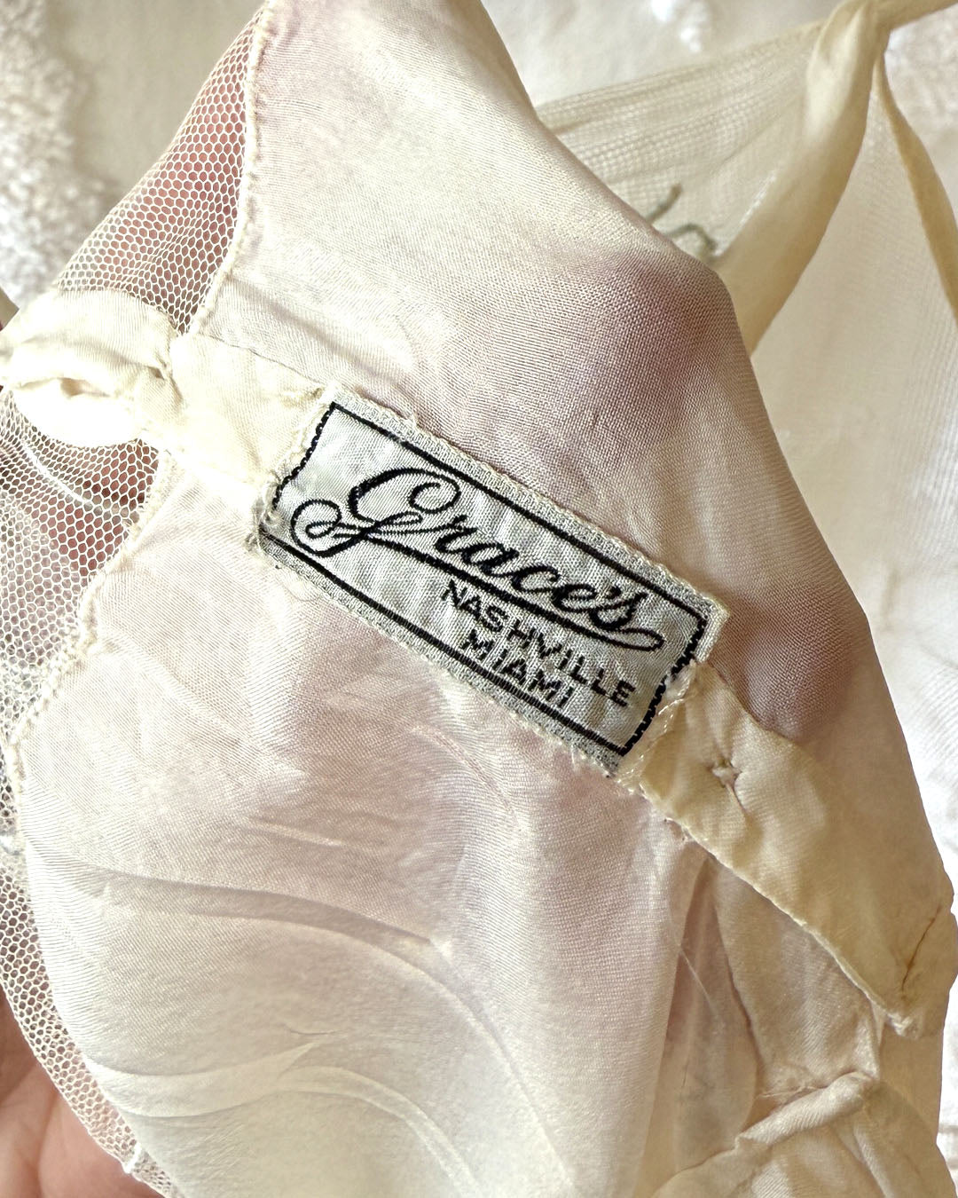 20s-30s Ivory Silk Step In Romper | XS