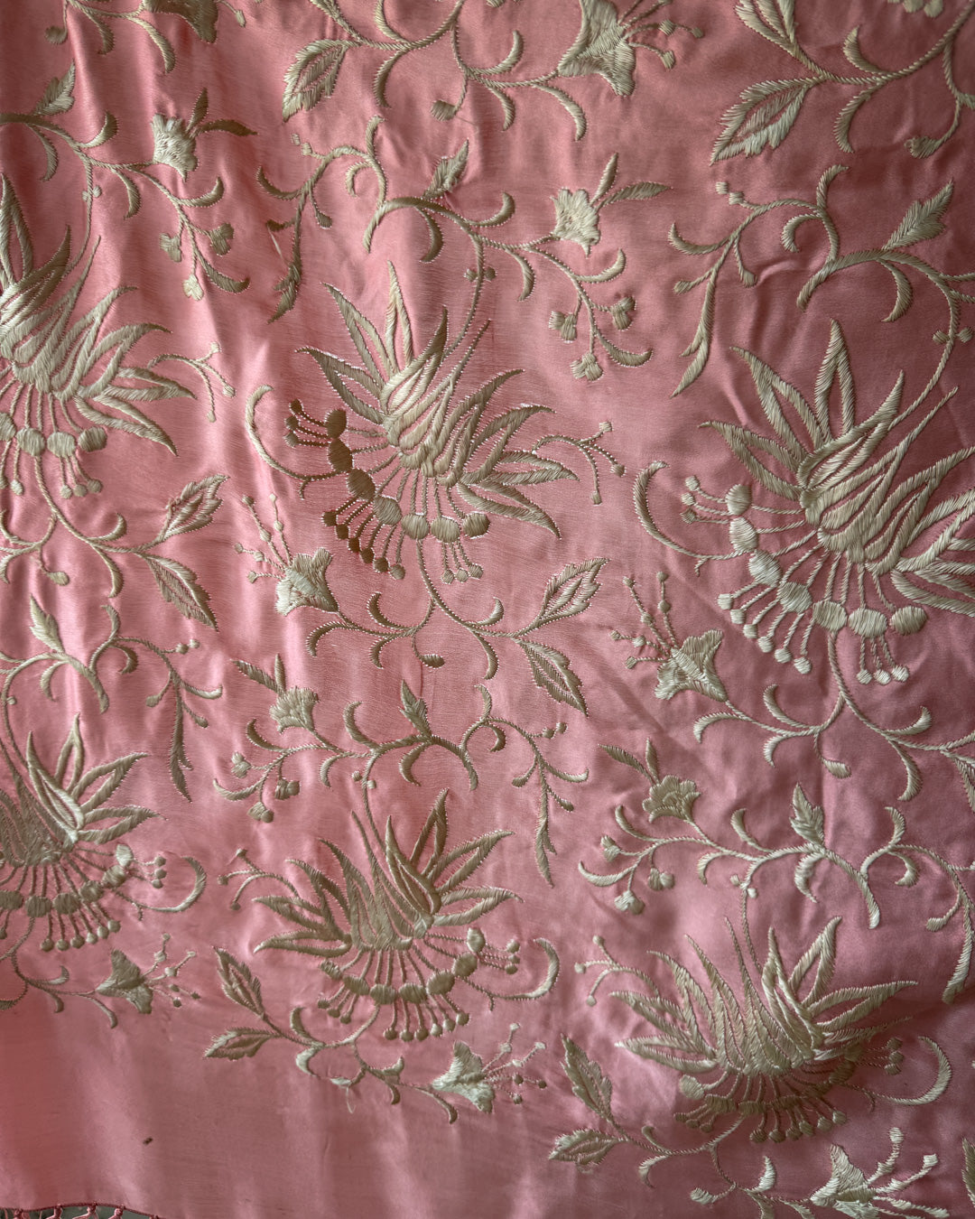 20s Pink Silk Piano Shawl