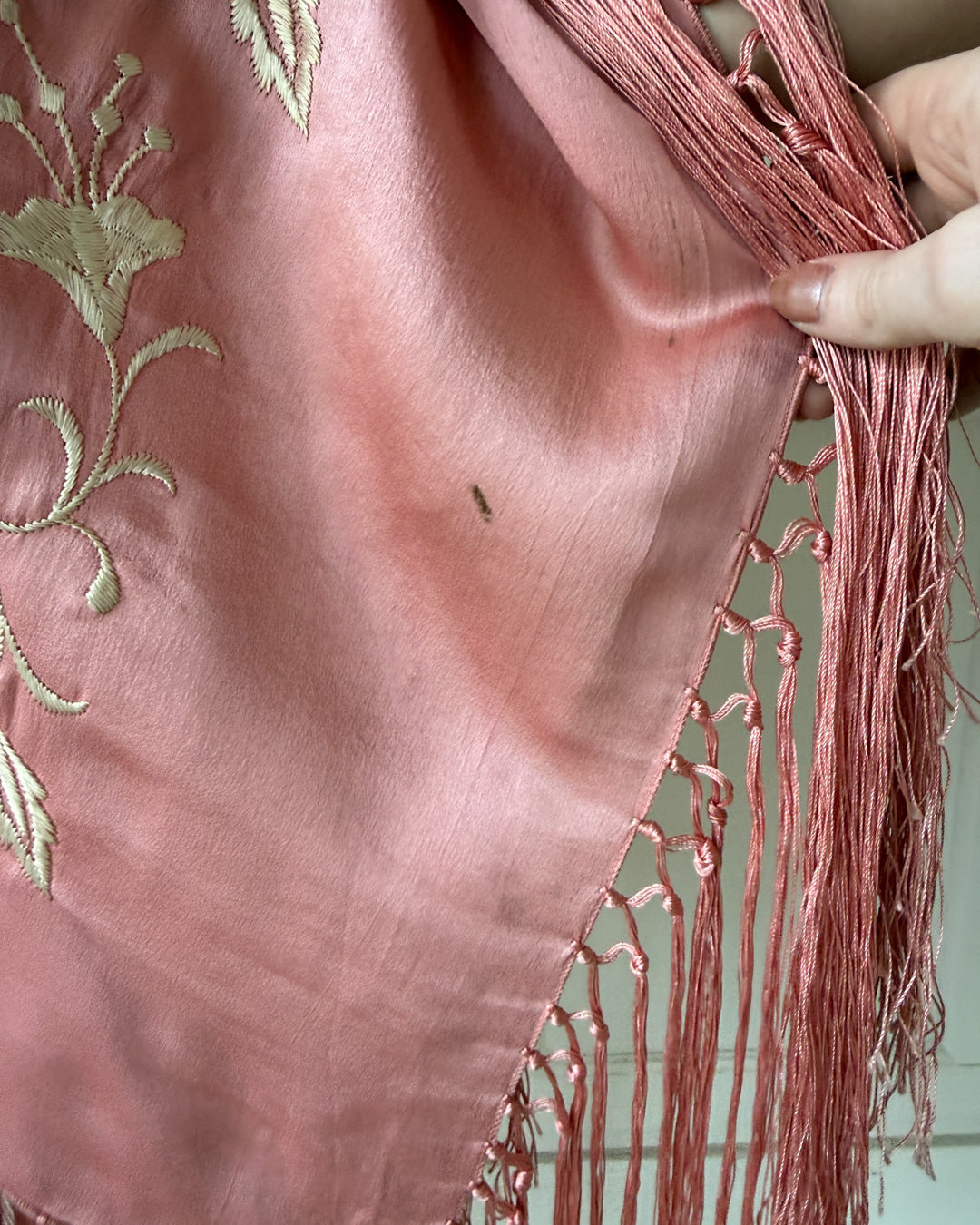 20s Pink Silk Piano Shawl