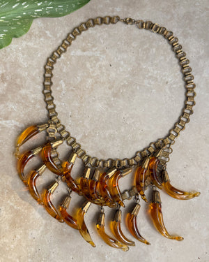 Art Deco Amber Glass Necklace