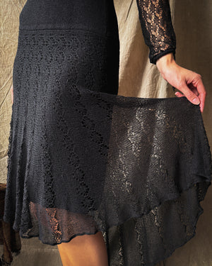 00s Crochet Knit Dress | S-M