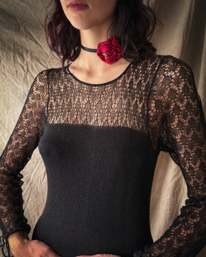 00s Crochet Knit Dress | S-M