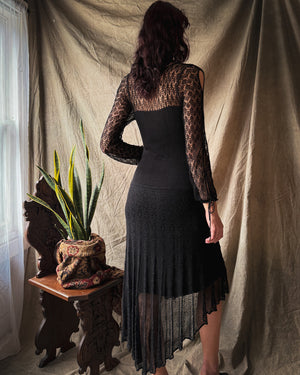 00s Crochet Knit Dress | S-M
