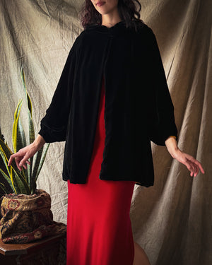 30s Hooded Velvet Jacket | S-L