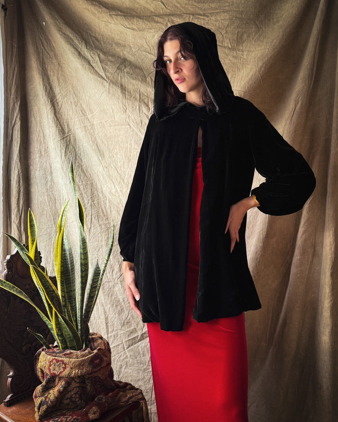 30s Hooded Velvet Jacket | S-L