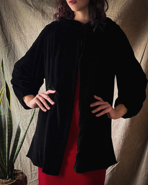 30s Hooded Velvet Jacket | S-L