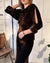 30s Fur Trim Velvet Gown | M