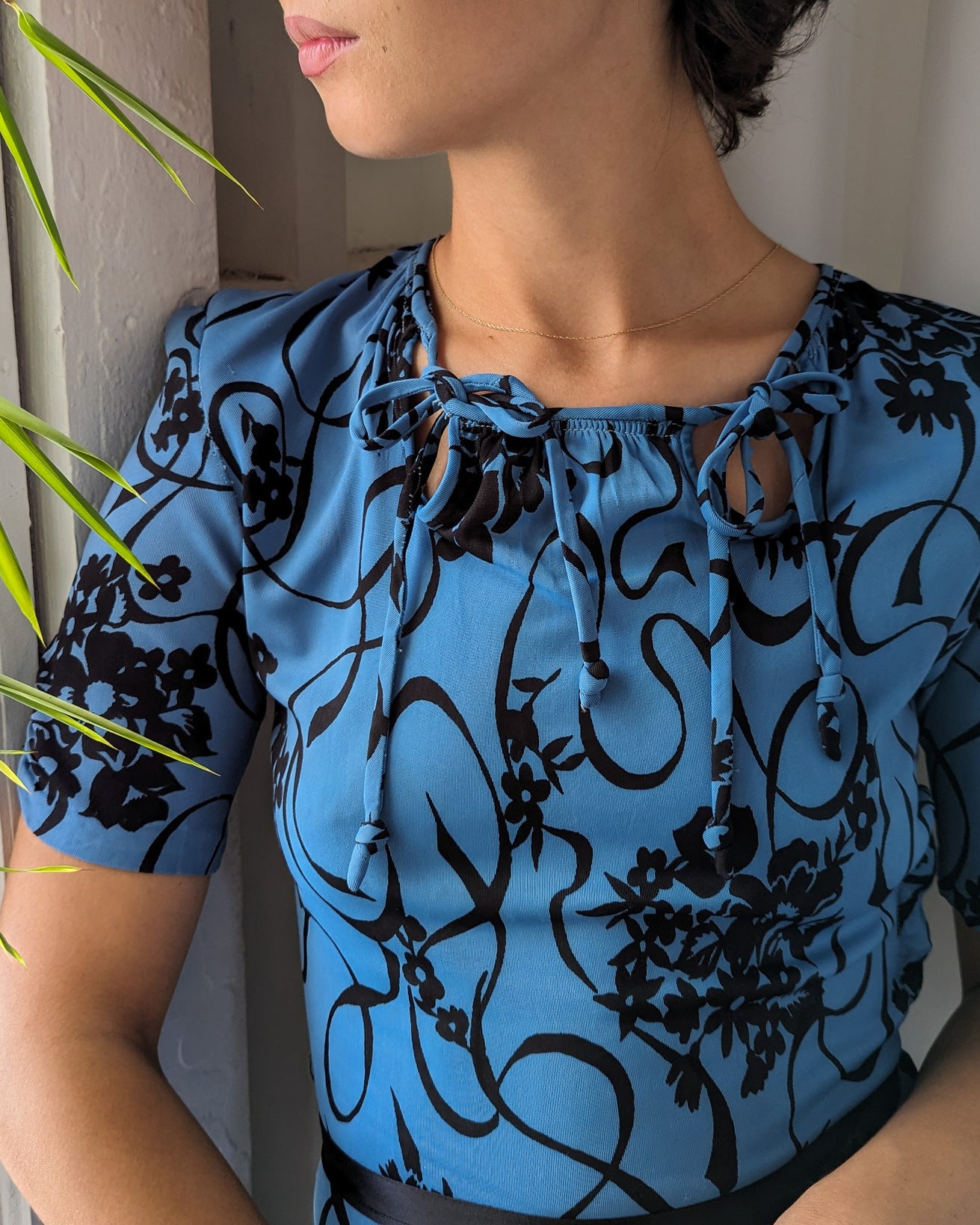 30s Rayon Jersey Floral Dress | XS 30s Rayon Jersey Floral Dress | XS