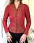 30s Studded Crepe Zip Up Blouse| M