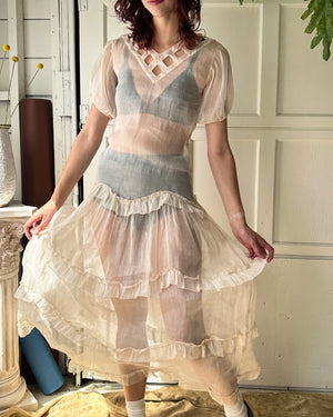 30s Sheer Cut-Out Dress | S-M