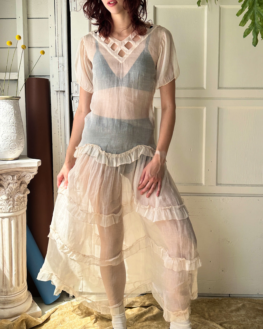30s Sheer Cut-Out Dress | S-M