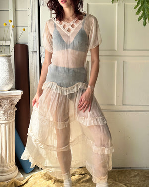 30s Sheer Cut-Out Dress | S-M