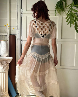 30s Sheer Cut-Out Dress | S-M