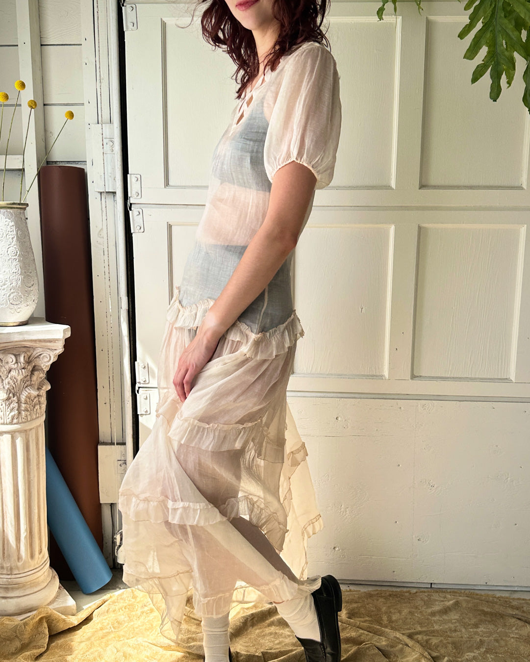 30s Sheer Cut-Out Dress | S-M