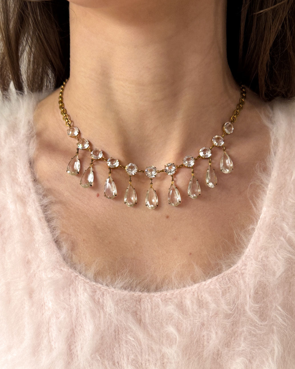1930s Teardrop Crystal Necklace