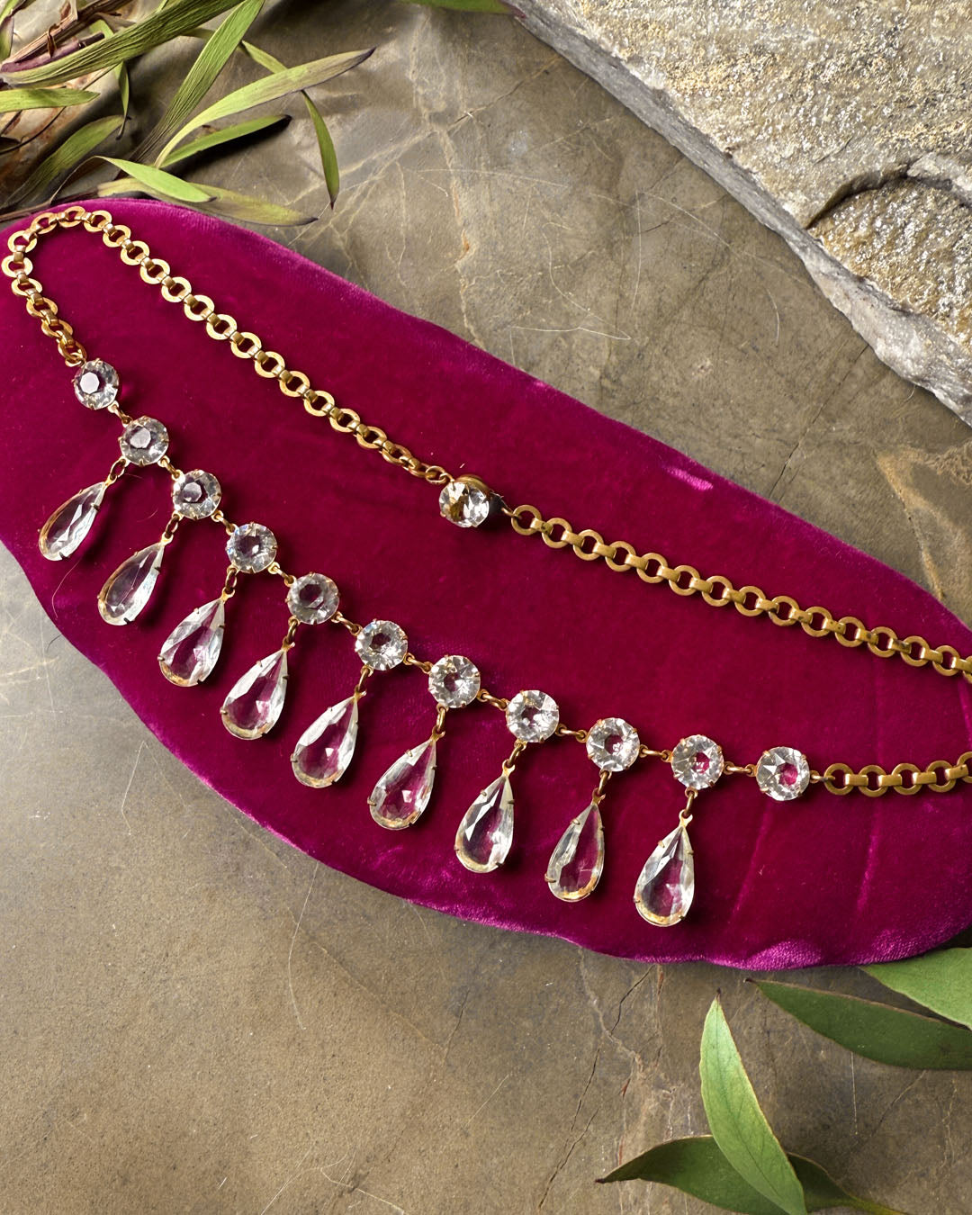 1930s Teardrop Crystal Necklace