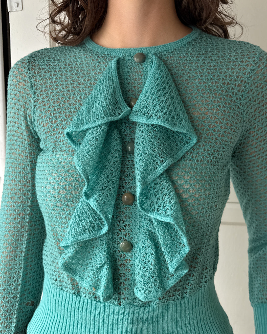 30s Ruffle Knit Sweater | S
