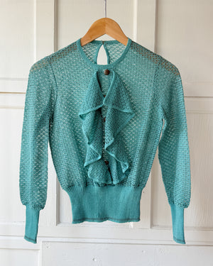 30s Ruffle Knit Sweater | S