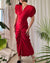 40s Ruched Red Dress