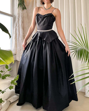 40s Black Peplum Gown 40s Black Peplum Gown