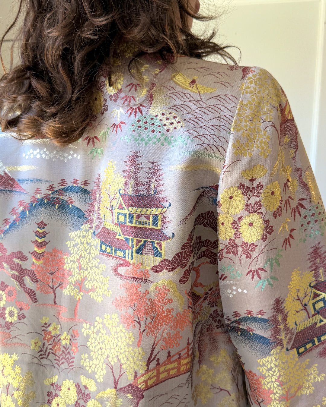 40s Silk Brocade Jacket | L