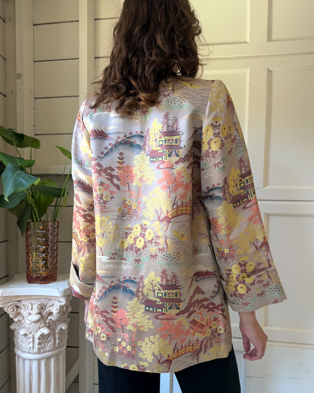 40s Silk Brocade Jacket | L