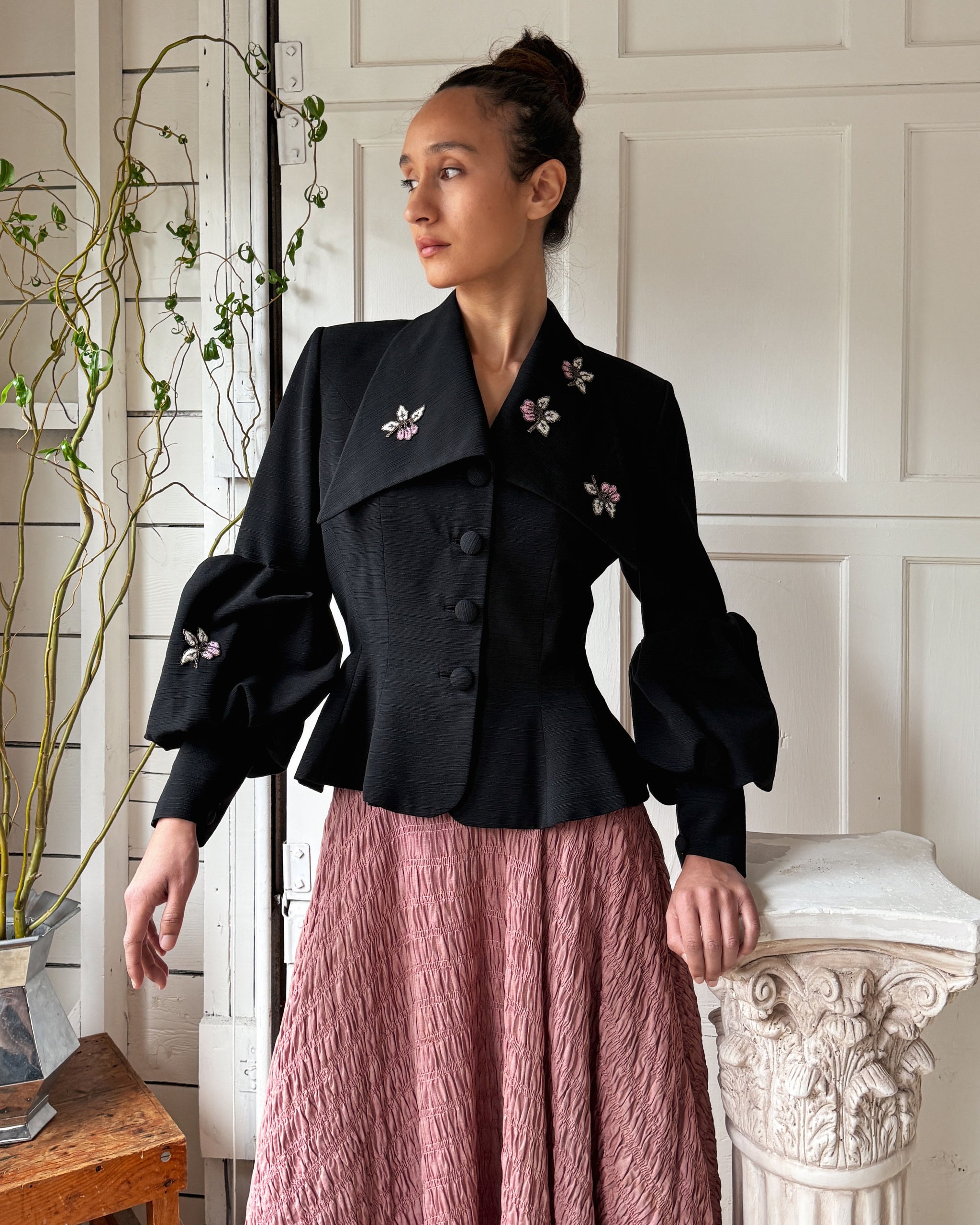 40s Lilli Ann Beaded Jacket | S-M