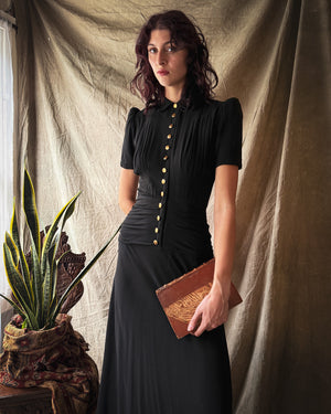 40s Bustle Back Gown | S