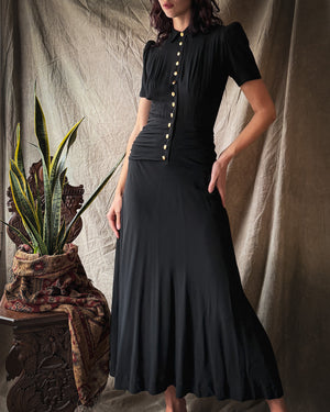 40s Bustle Back Gown | S