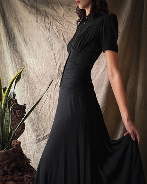 40s Bustle Back Gown | S