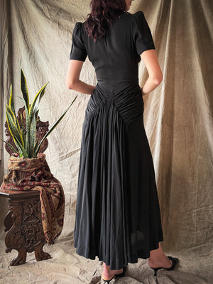 40s Bustle Back Gown | S
