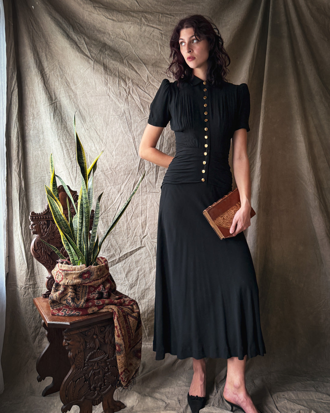 40s Bustle Back Gown | S