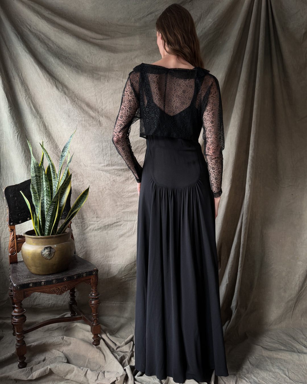 40s Lace Bodice Gown | S 40s Lace Bodice Gown | S
